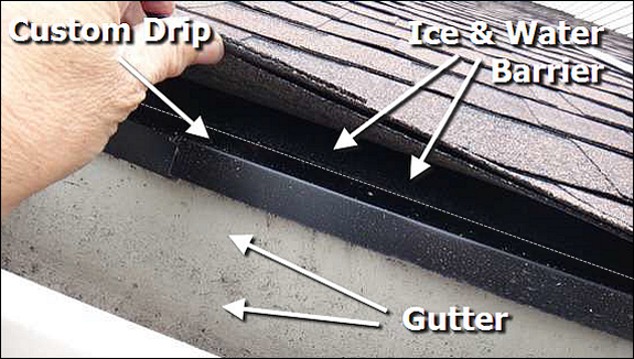 Alum drip edge with gutter